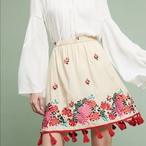 Anthropologie Chantik Rosamund Tassel Skirt L